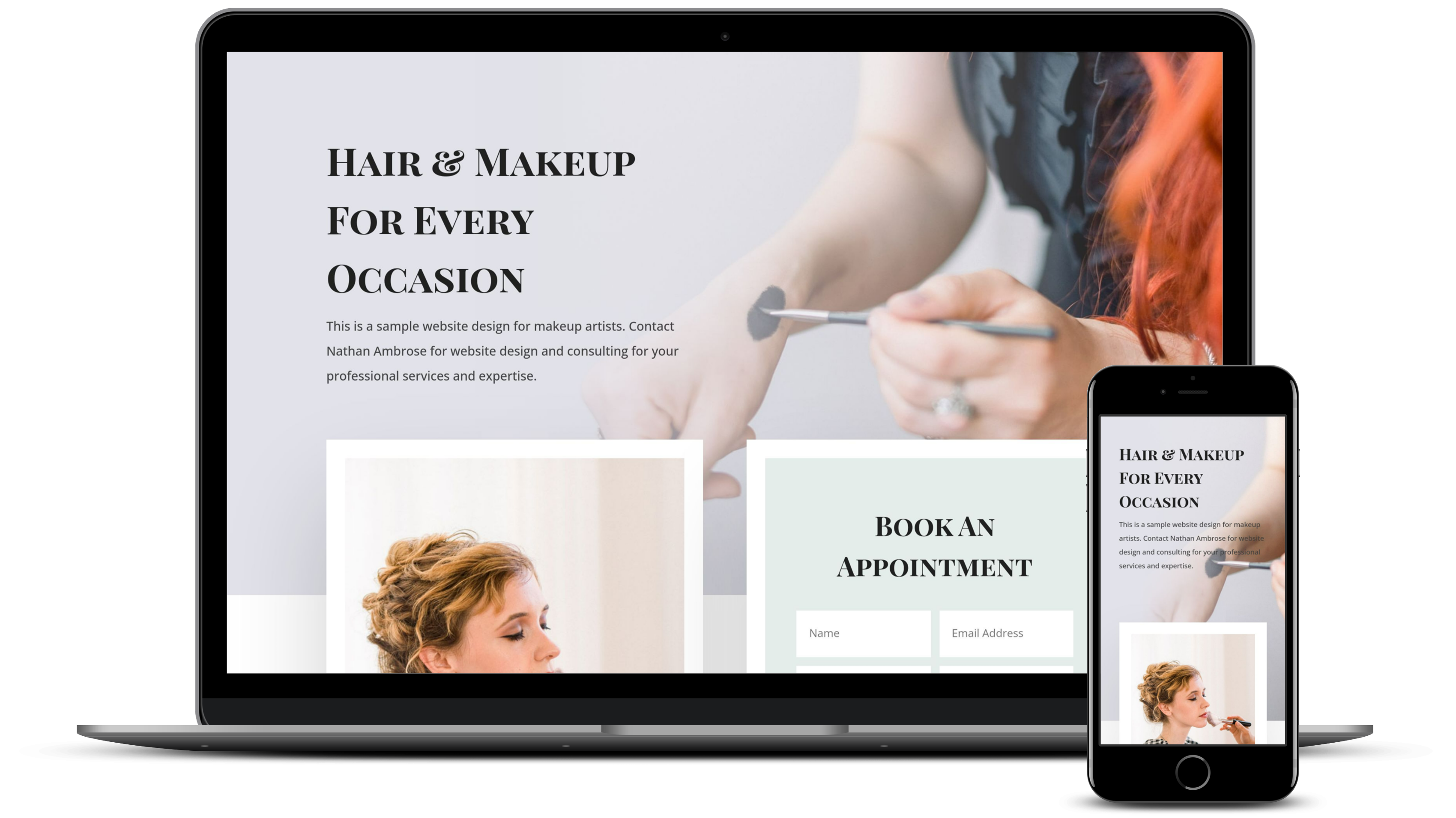 Website Design for Makeup Artists, by Nathan Ambrose.
